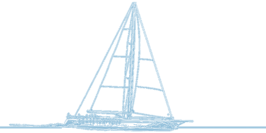 Line-art racing sailing yacht